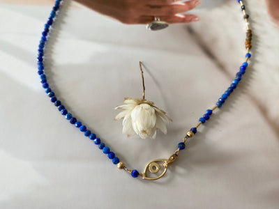 Lapis Lazuli Pearl Drop Necklace