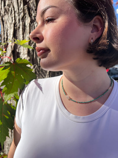 Master Healer Turquoise and Herkimer Necklace