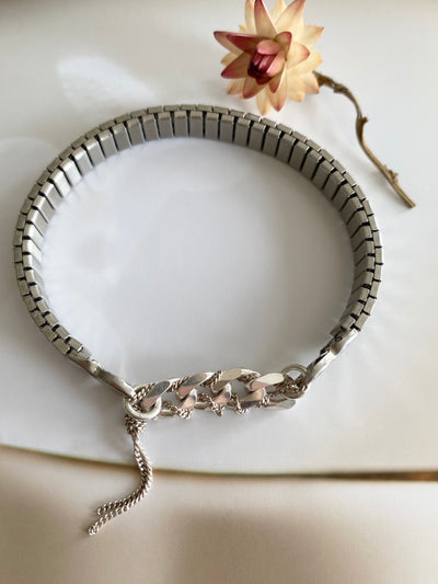 Sterling Curb Chain Watchband Bracelet