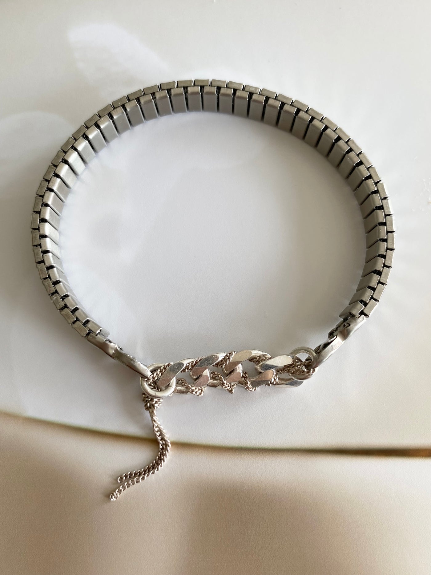 Sterling Curb Chain Watchband Bracelet