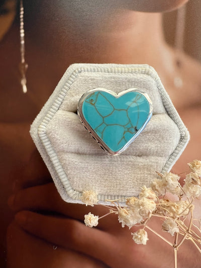 Vintage Turquoise Heart Ring