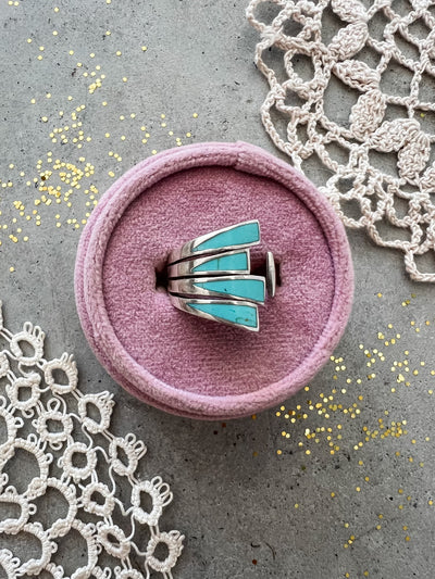 Silver Turquoise Wrap Ring SF