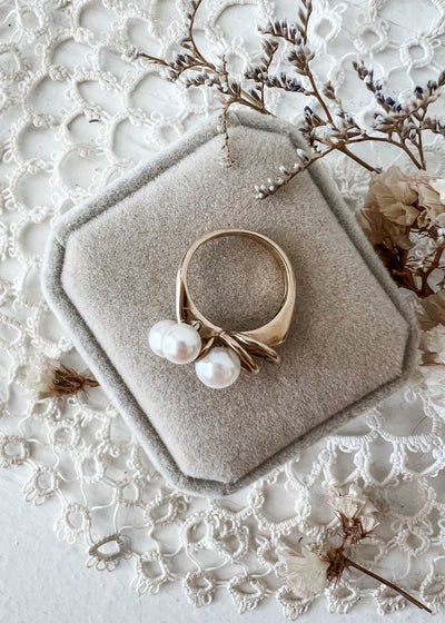 Vintage Triple Pearl Ring JD