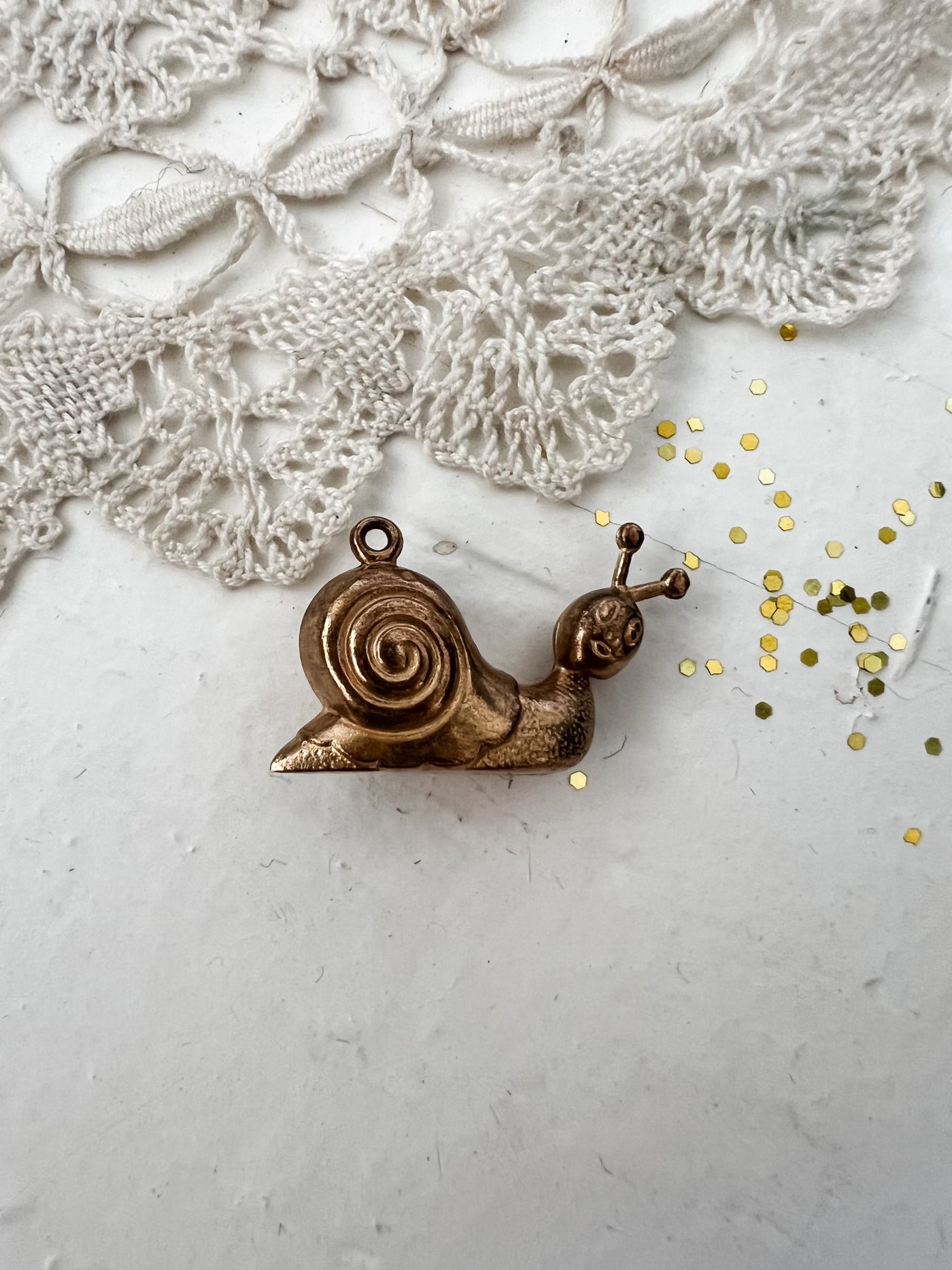 Vintage 14K Gold Snail Charm Pendant