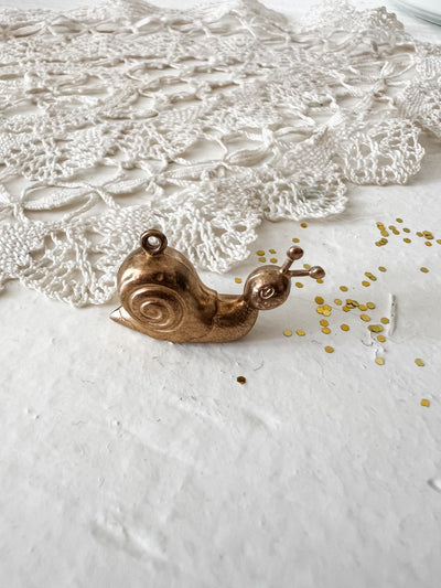 Vintage 14K Gold Snail Charm Pendant