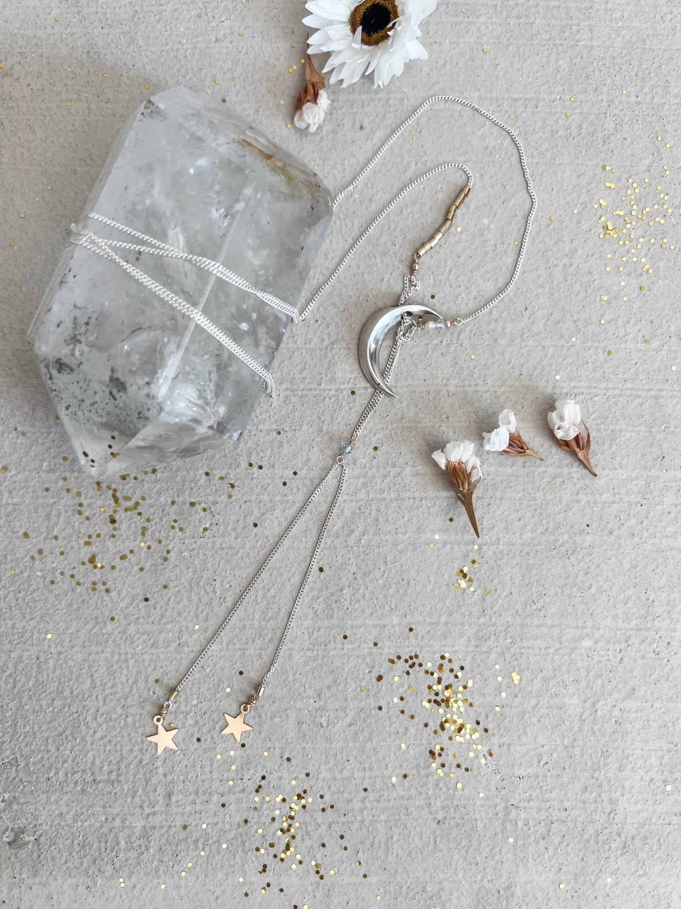 Dainty Moon and Star Necklace