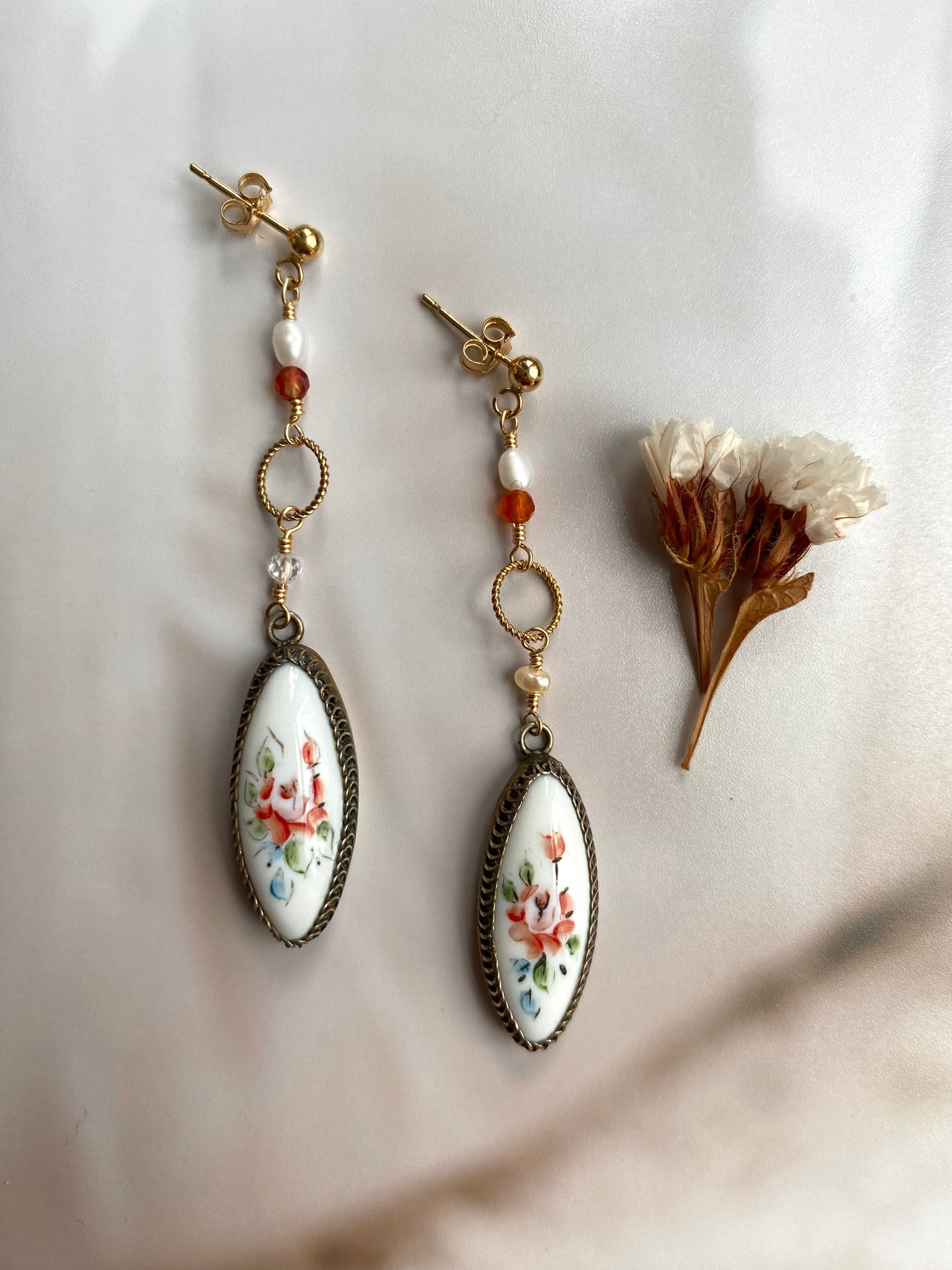 Floral Pendant Earrings