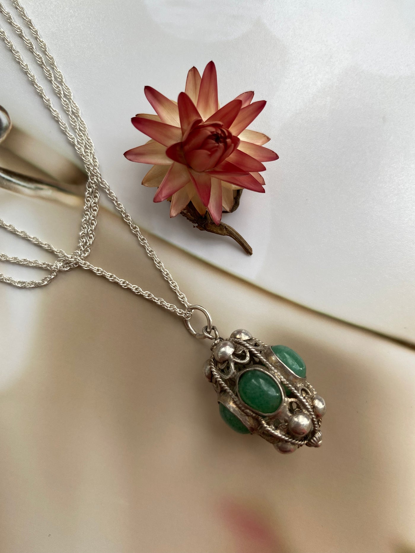 Vintage MAGIC Jade Amulet Necklace