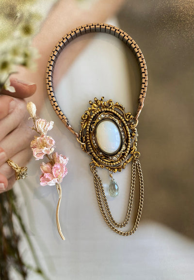 Vintage Brooch with Aquamarine Teardrop Watchband