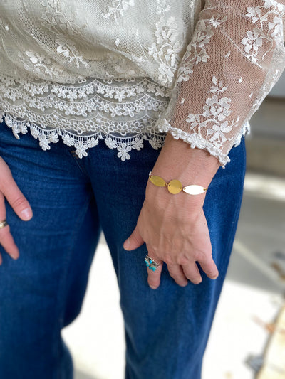 Pearl Disc Bracelet