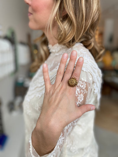 Vintage Brass Love Letter Ring