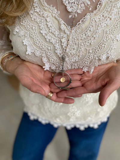 Magnifying Glass and Tulip Charm Necklace