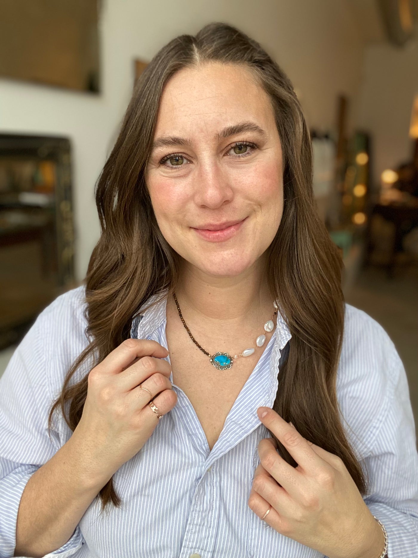 Turquoise Pearl and Citrine Dream Necklace