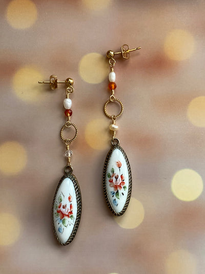 Floral Pendant Earrings