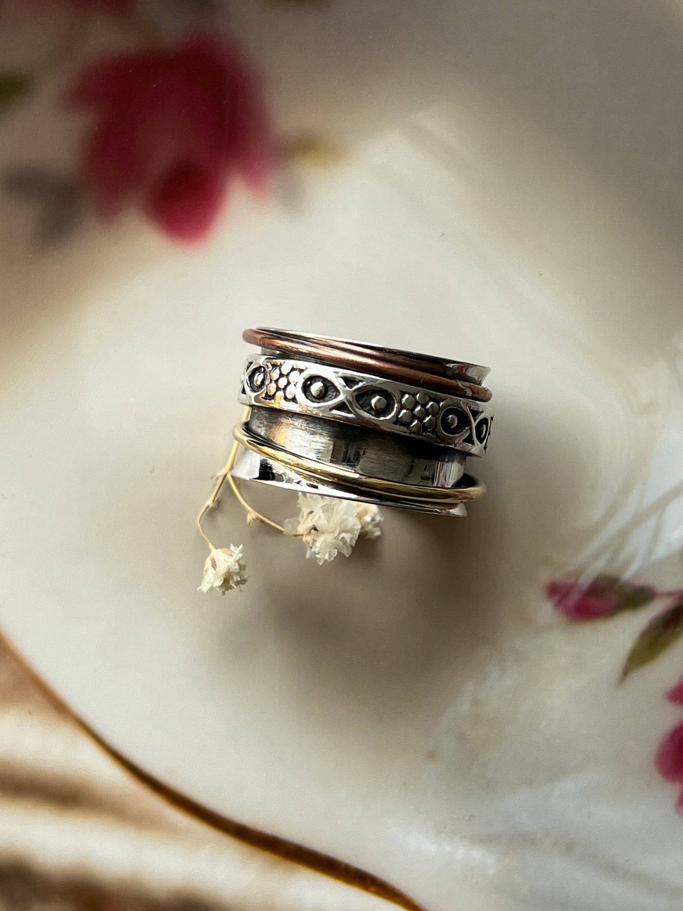 Rose and Yellow Gold Infinity Meditation Ring