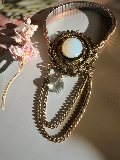 Vintage Brooch with Aquamarine Teardrop Watchband