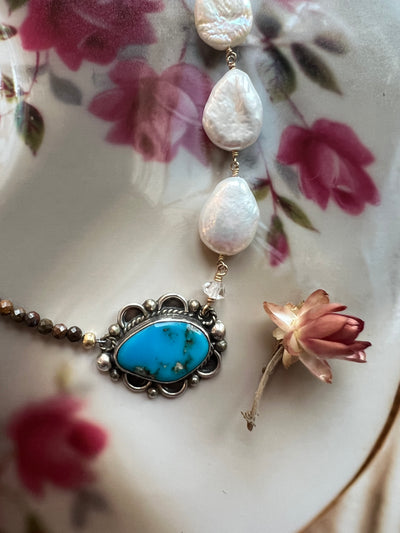 Turquoise Pearl and Citrine Dream Necklace