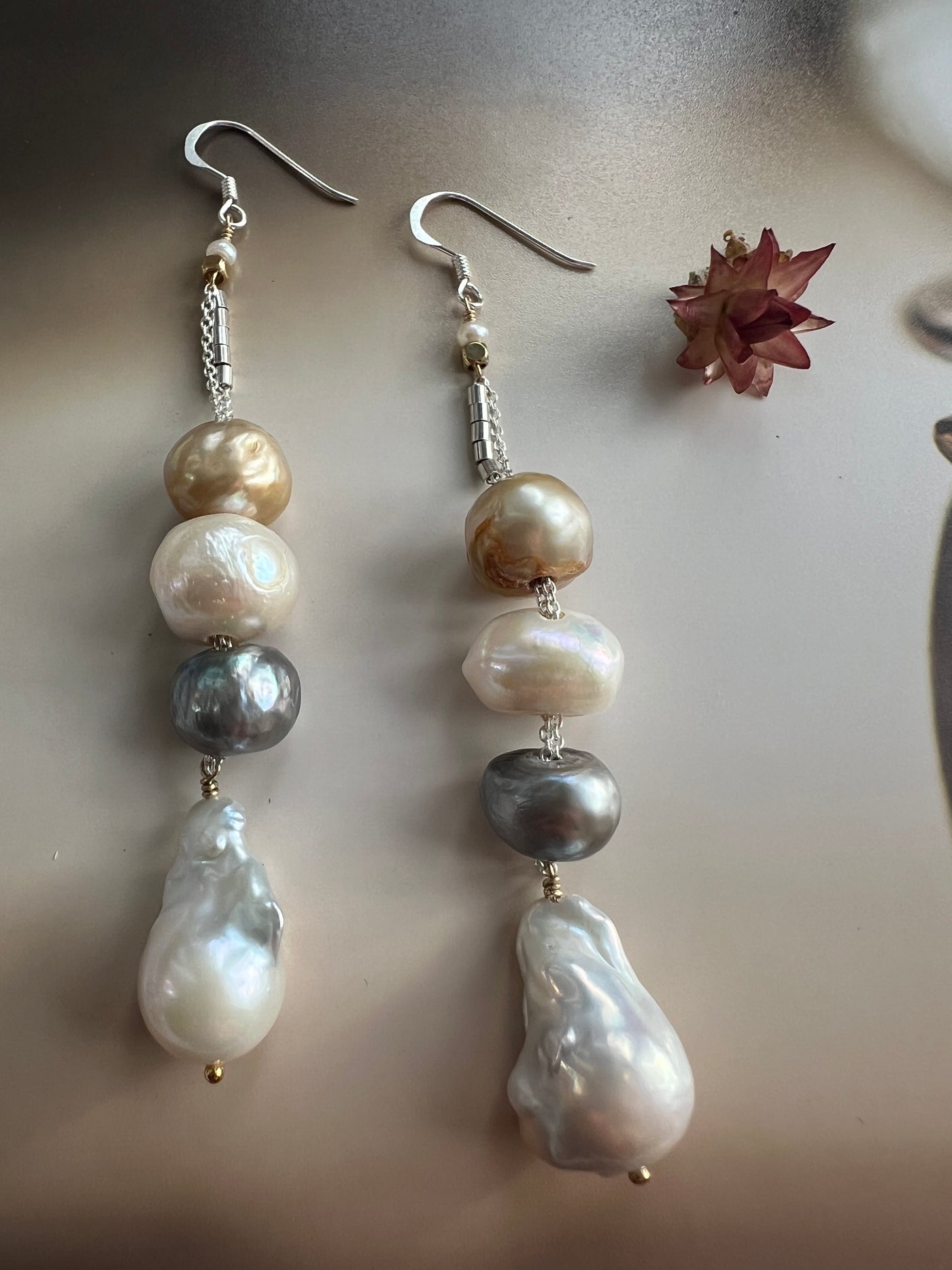 Sliding Pearl Drop Earrings