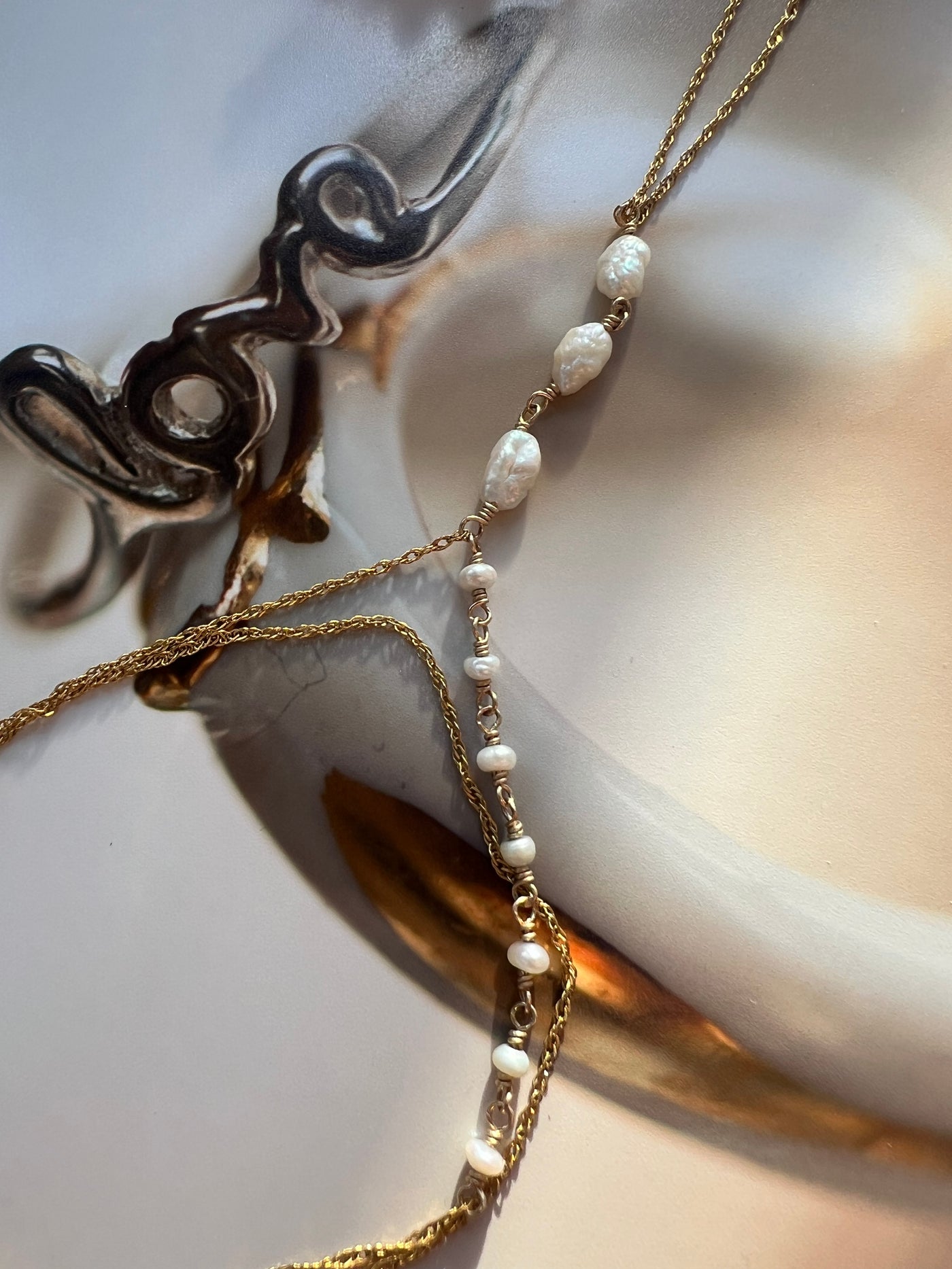 Cascading Pearl Hand Chain