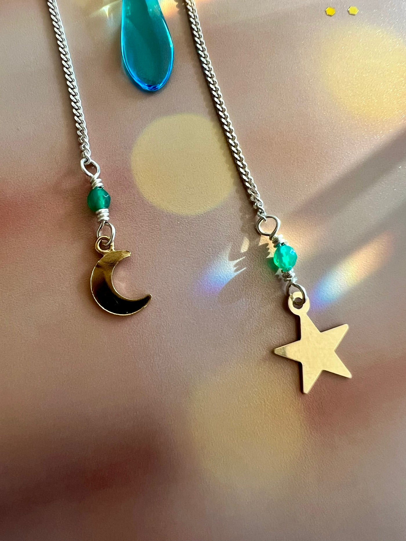 Blue Moon and Star Earrings