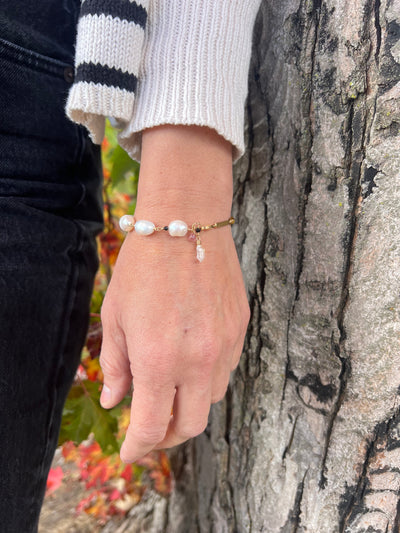 Pearl and Tigers Eye Bracelet