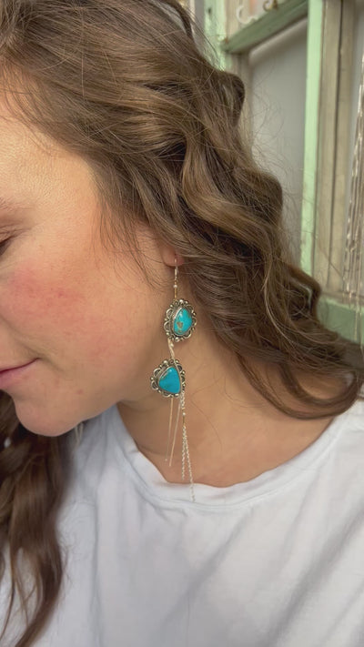 Silver and Turquoise Drop Earrings