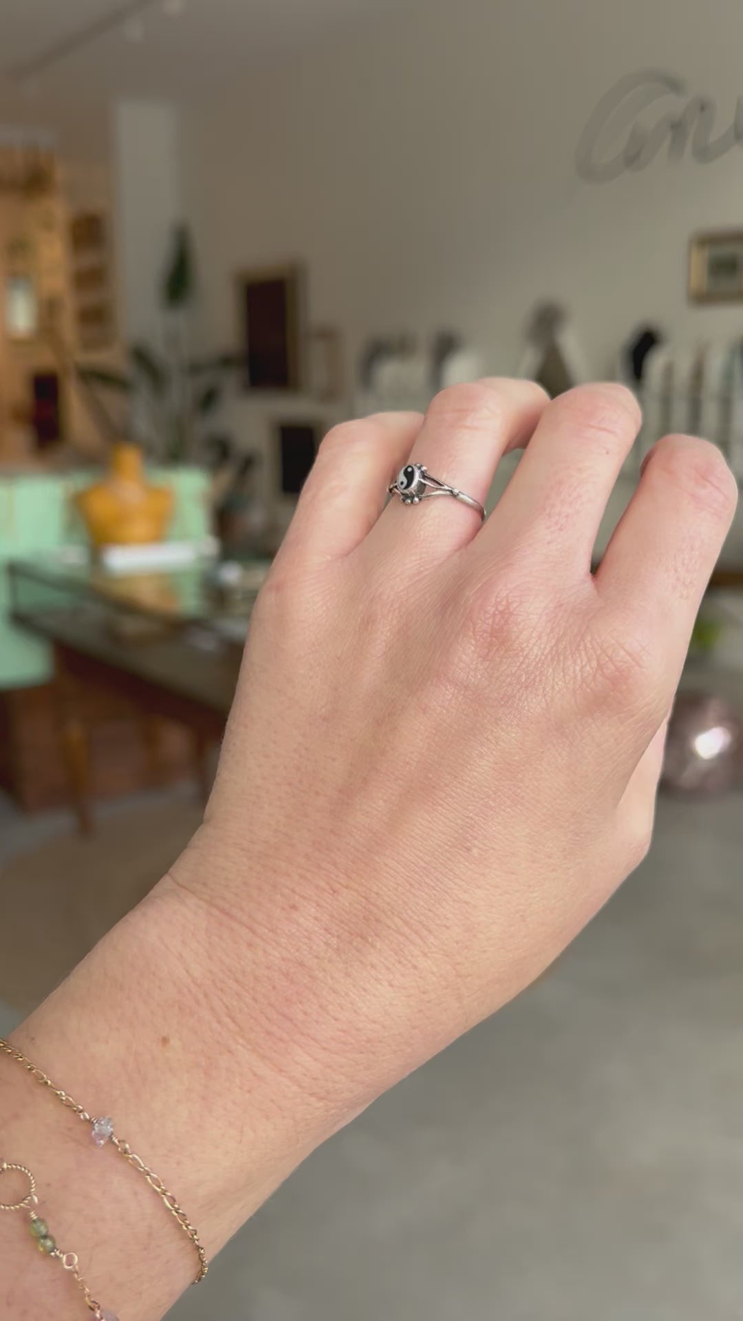 Vintage Baby Yin Yang Silver Ring