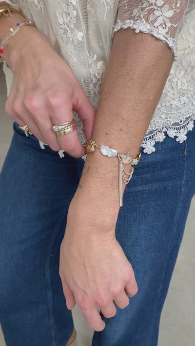 Pearl and Chandelier Crystal Watchband