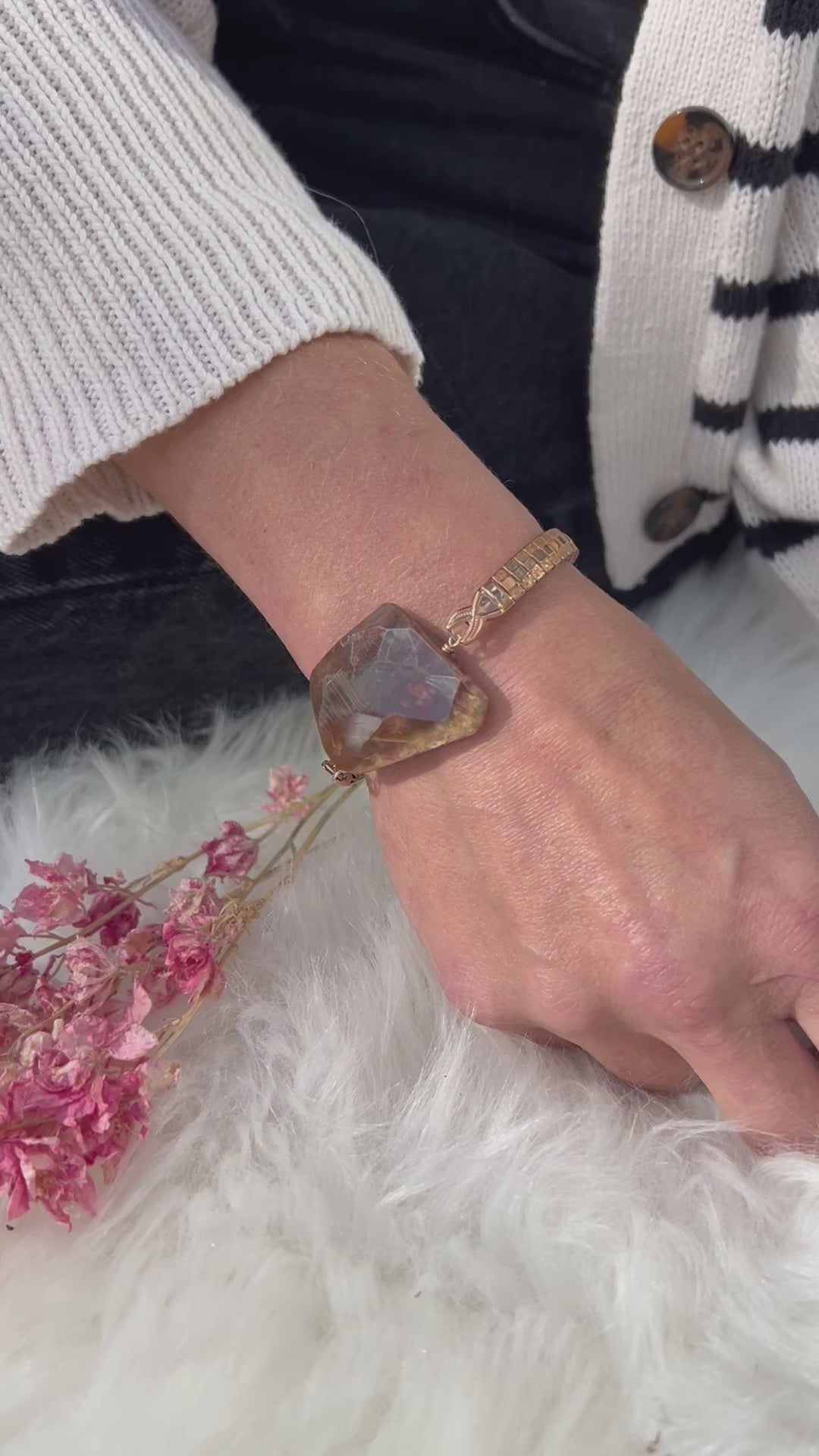 Rose Gold Agate Watchband Bracelet