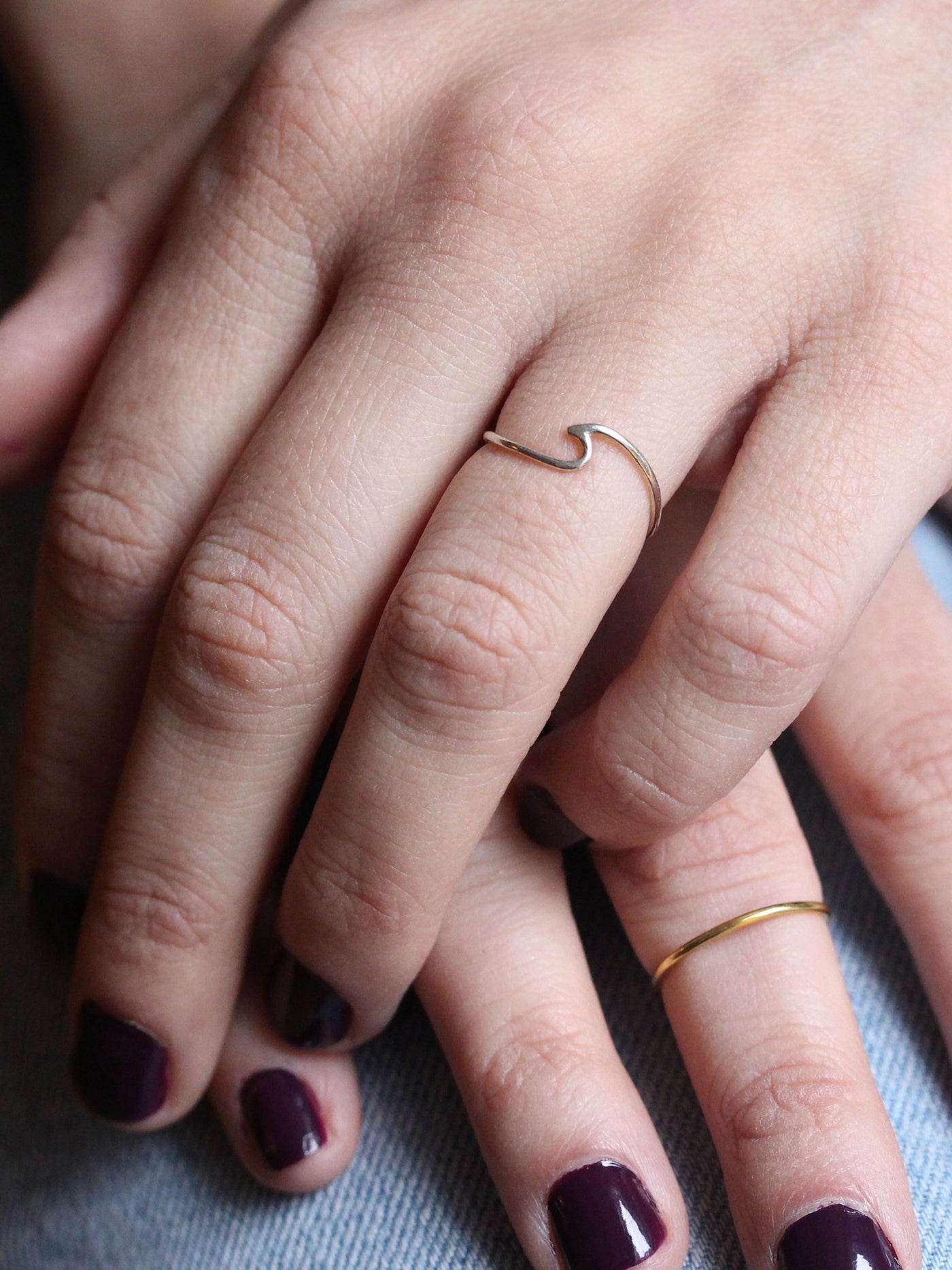 Wave Stacking Ring in Sterling Silver